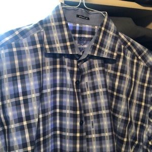 Men’s Bugatchi Classic Fit Large Dress Shirt Blue